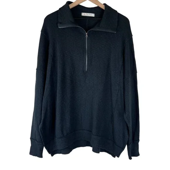 Women's Black Half-Zip Sweater - Picture 2 of 7